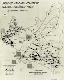 Przewóz kolejami żelaznemi zwierząt rzeźnych i mięsa w 1ej połowie 1925 roku : [mapa]