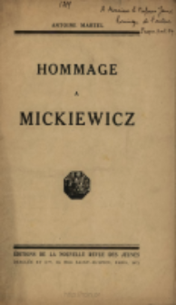 Hommage à Mickiewicz