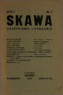 Skawa : czasopismo literackie 1939 N.7