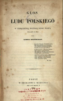 Głos ludu polskiego : w tysiącletnią rocznicę zgonu Piasta (Vox populi, vox Dei)