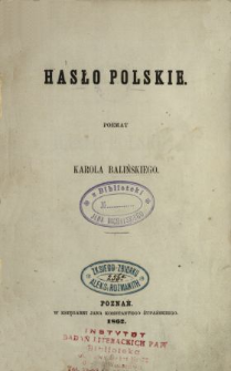 Hasło polskie : poemat