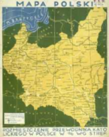 Mapa Polski : rozmieszczenie Przewodnika Katolickiego w Polsce w % w-g stref