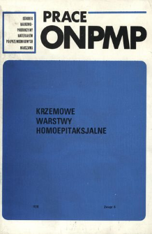 Krzemowe warstwy homoepitaksjalne = Homoepitaxial silicon layers