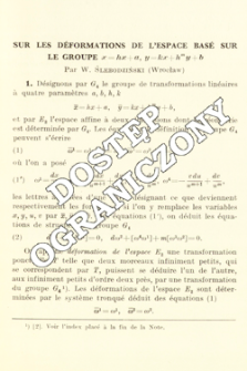 Sur les d&eacute;formations de l'espace bas&eacute; sur le groupe x=hx+a, y=kx+hmy+b