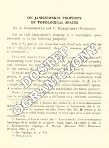 On Janiszewski's property of topological spaces