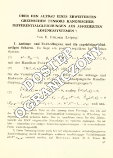 &Uuml;ber den Aufbau eines erweiterten Greenschen Tensors kanonischer Differentialgleichungen aus assozierten L&ouml;sungssystemen