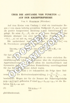 &Uuml;ber die Abst&auml;nde von Punkten n&xi; auf der Kreisperipherie