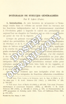 Int&eacute;grales de Stieltjes g&eacute;n&eacute;ralis&eacute;es