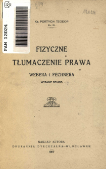 Fizyczne tłumaczenie prawa Webera i Fechnera