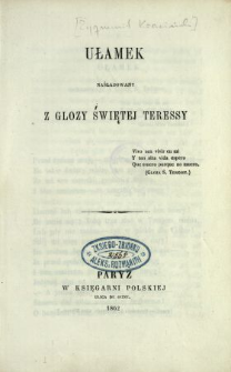 Ułamek naśladowany z glozy świętej Teressy