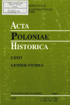 Acta Poloniae Historica. T. 74 (1996), Title pages, Contents