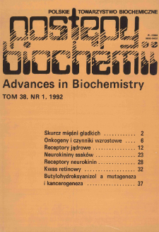 Postępy biochemii, Tom 38, Nr 1