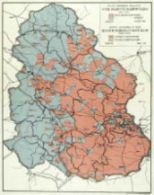 Wynik plebiscytu na Górnym Śląsku : skala 1:350 000 = Resultat du plebiscite en Haute Silesie : echelle 1:350 000