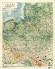Polska : mapa fizyczna