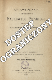 Sprawozdania z Piśmiennictwa Naukowego Polskiego w Dziedzinie Nauk Matematycznych i Przyrodniczych, Rok IV (1885)