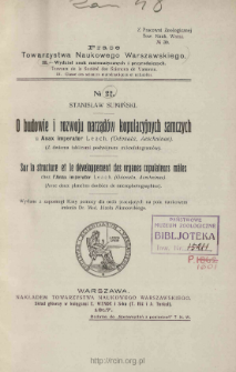 O budowie i rozwoju narządów kopulacyjnych samczych u Anax imperator Leach. (Odonata, Aeschninae)