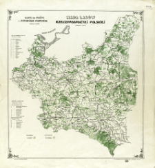 Mapa las&oacute;w Rzeczypospolitej Polskiej : podziałka 1:2.000.000 = Carte des fer&ecirc;ts de la R&egrave;publique Polonaise : &egrave;chelle 1:2.000.000