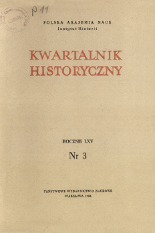 Kwartalnik Historyczny R. 65 nr 3 (1958), Title pages, Contents