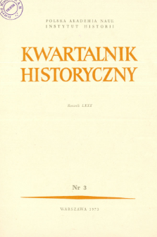Kwartalnik Historyczny R. 80 nr 3 (1973), Strony tytułowe, Spis treści