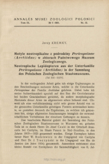 Neotropische Lepidopteren aus der Unterfamilie Pericopsinae (Arctiidae) in der Sammlung des Polnischen Zoologischen Staatsmuseums