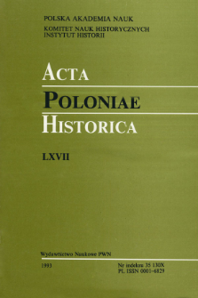Acta Poloniae Historica. T. 67 (1993), Strony tytułowe, Spis treści