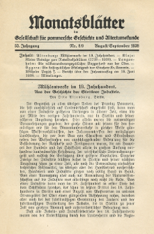 Monatsbl&auml;tter Jhrg. 52, H. 8/9 (1938)