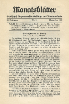 Monatsbl&auml;tter Jhrg. 52, H. 11 (1938)