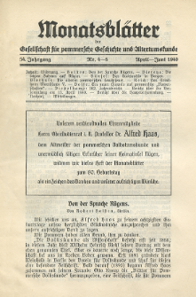 Monatsbl&auml;tter Jhrg. 54, H. 4-6 (1940)