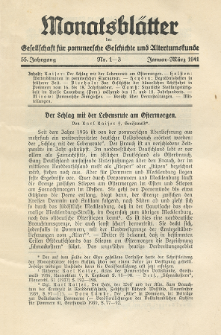 Monatsbl&auml;tter Jhrg. 55, H. 1-3 (1941)
