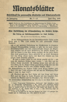 Monatsbl&auml;tter Jhrg. 55, H. 7-12 (1941)