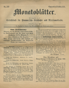 Monatsbl&auml;tter Jhrg. 33, H. 9/10 (1919)