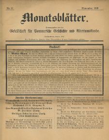 Monatsbl&auml;tter Jhrg. 34, H. 11 (1920)