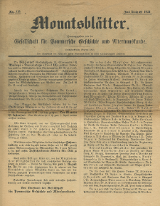 Monatsblätter Jhrg. 35, H. 7/8 (1921)