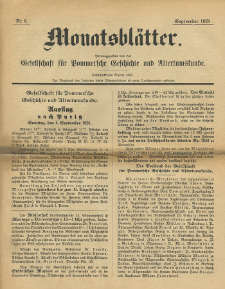 Monatsbl&auml;tter Jhrg. 35, H. 9 (1921)