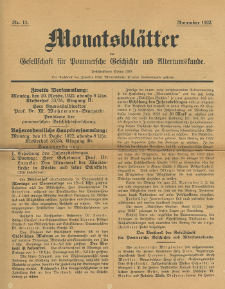 Monatsbl&auml;tter Jhrg. 36, H. 11 (1922)