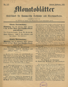 Monatsbl&auml;tter Jhrg. 37, H. 1/2 (1923)