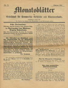 Monatsbl&auml;tter Jhrg. 38, H. 10 (1924)