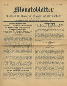 Monatsblätter Jhrg. 38, H. 11 (1924)