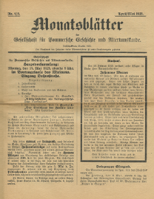 Monatsbl&auml;tter Jhrg. 39, H. 4/5 (1925)