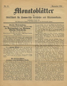 Monatsbl&auml;tter Jhrg. 39, H. 11 (1925)
