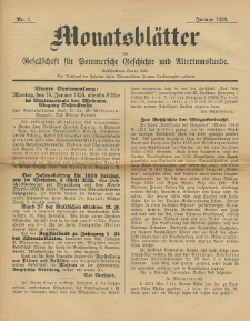 Monatsbl&auml;tter Jhrg. 40, H. 1 (1926)