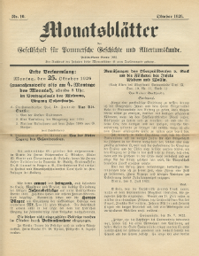 Monatsbl&auml;tter Jhrg. 40, H. 10 (1926)
