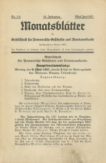 Monatsbl&auml;tter Jhrg. 41, H. 5/6 (1927)