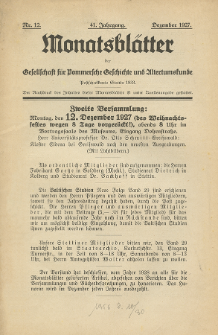 Monatsblätter Jhrg. 41, H. 12 (1927)