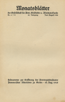 Monatsbl&auml;tter Jhrg. 42, H. 6/7/8 (1928)