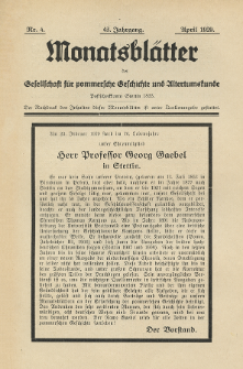 Monatsblätter Jhrg. 43, H. 4 (1929)
