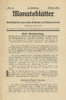 Monatsblätter Jhrg. 43, H. 10 (1929)