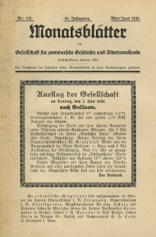 Monatsbl&auml;tter Jhrg. 44, H. 5/6 (1930)