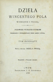 Dzieła prozą Wincentego Pola. T. 5, Pisma pomniejsze.