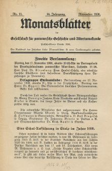Monatsblätter Jhrg. 44, H. 11 (1930)